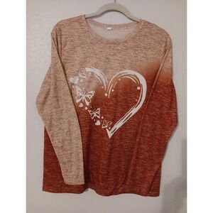 Unbranded Crewneck top Women's Sz.L Burnt Orange Ombré  Lightweight ...